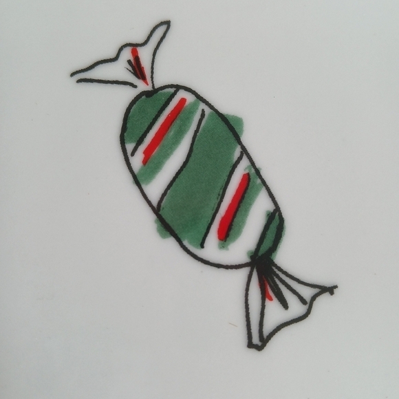 Salad Plates Food Network 6" Set of 4 Square Bevel Candies Sweets Christmas - Picture 9 of 14